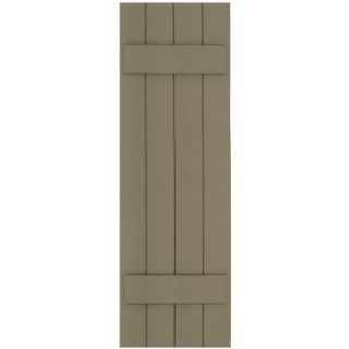Winworks Wood Composite 15 in. x 48 in. Board and Batten Shutters Pair #660 Weathered Shingle 71548660