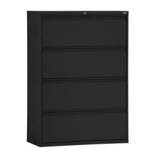 800 Series 42 in. W 4 Drawer Full Pull Lateral File Cabinet in Black LF8F424 09