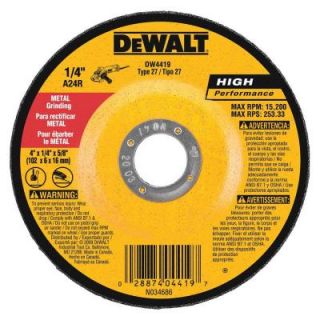DEWALT 4 in. x 1/4 in. x 5/8 in. General Purpose Metal Grinding Wheel DW4419