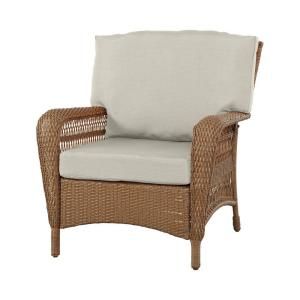 Martha Stewart Living Charlottetown Natural All Weather Wicker Patio Lounge Chair with Bare Cushion 55 909556/1