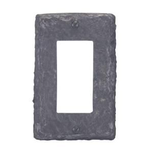 Amerelle Faux Slate Resin 1 Decorator Wall Plate   Grey 8345RG