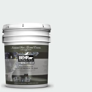 BEHR Premium Plus Ultra 5 gal. #W D 500 Cascade White Semi Gloss Enamel Interior Paint 375005