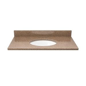 Solieque 31 in. Quartz Vanity Top in Chestnut with White Basin VT3122MCN.4.HDSOL,DSOM,DSOM