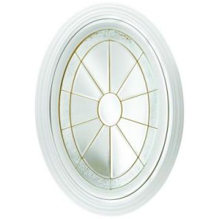 Hy Lite Decorative Glass Oval Window 23.5 in. x 35.5 in. White Radiance Glass DF2436RADIWHV1500BR
