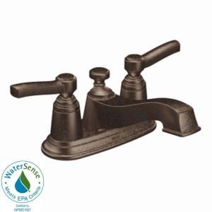 MOEN Rothbury 4 in. Centerset 2 Handle Low Arc Bathroom Faucet in Oil Rubbed Bronze S6201ORB