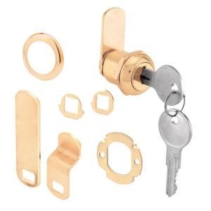 Prime Line 5/8 in. Brass Drawer and Cabinet Keyed Cam Lock U 9942