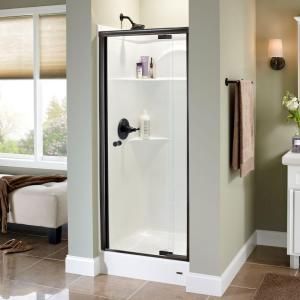 Delta Panache 31 1/2 in. x 66 in. Pivot Shower Door in Oil Rubbed Bronze with Frameless Clear Glass 158890