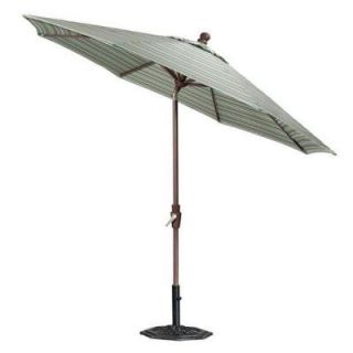 Home Decorators Collection Sunbrella 7 1/2 ft. Auto Tilt Patio Umbrella in Cilantro Stripe DISCONTINUED 6960440380