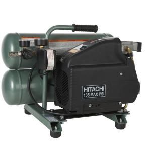 Hitachi 4 Gal. 1.35 HP Twin Stack Air Compressor with 8 oz. Synthetic Oil EC89