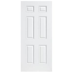 Masonite 6 Panel Primed Smooth Fiberglass Entry Door with No Brickmold 87168