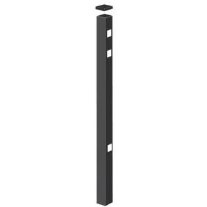 Barrette 2 in. x 2 in. x 82 in. Aluminum Fence End Post Black 73017721
