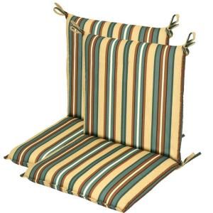 Plantation Patterns Monterey Stripe Mid Back Outdoor Chair Cushion (2 Pack) DISCONTINUED 7410 02220100