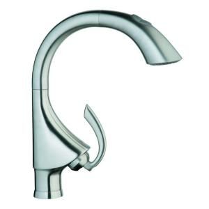 GROHE K4 Single Handle Pull Out Sprayer Kitchen Faucet in Stainless Steel 32071SDE
