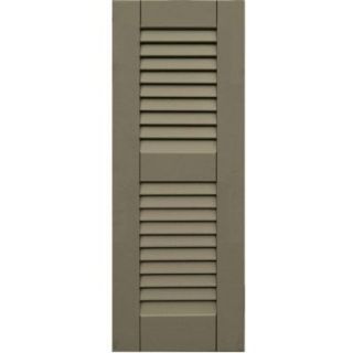 Winworks Wood Composite 12 in. x 32 in. Louvered Shutters Pair #660 Weathered Shingle 41232660