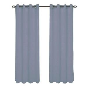 Lavish Home Grey Mia Jacquard Grommet Curtain Panel, 84 in. Length 63 84T890 G