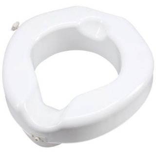 Carex Health Brands Safe Lock Raised Elevated Toilet Seat in White B313 00