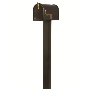 Gibraltar Mailboxes Maryland Basic Steel Mailbox and Post Combo in Textured Bronze DISCONTINUED HCMMBPZ1