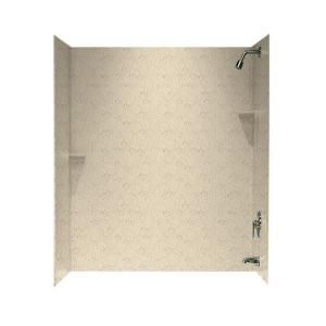 Swanstone 30 in. x 60 in. x 72 in. Three Piece Easy Up Adhesive Tub Wall in Tahiti Desert SS 72 3 050