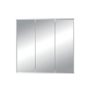 NuTone Horizon 3 Door 30 in. W x 28.25 in. H x 5 in. D Recessed Medicine Cabinet with 1/2 in. Beveled Mirror in White 255030X