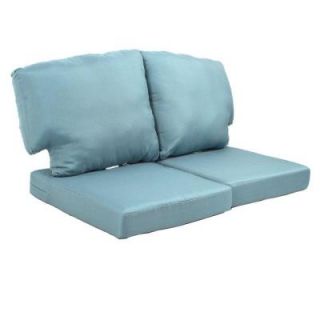 Martha Stewart Living Charlottetown Washed Blue Replacement Outdoor Loveseat Cushion 89 65603