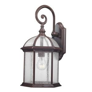 Design Traditional Wall Mount 18.75 in. Outdoor Old Bronze Lantern with Clear Seedy Glass 18004 342