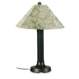 Patio Living Concepts Bahama Weave 34 in. Outdoor Dark Mahogany Table Lamp with Bessemer Shade 28177