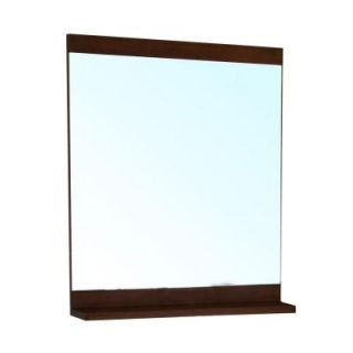 Bellaterra Home Cashel 37 in. L x 28 in. W Solid Wood Frame Wall Mirror in Medium Walnut 203131 MIRROR W