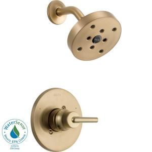 Delta Trinsic 1 Handle 1 Spray Shower Faucet Trim in Champagne Bronze (Valve not included) T14259 CZ