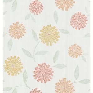 Brewster 8 in. W x 10 in. H Zinnia Flower Wallpaper Sample 141 62114SAM