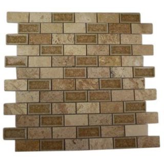 Splashback Tile Roman Selection Side Saddle 12 in. x 12 in. x 8 mm Glass Floor and Wall Tile (1 sq. ft.) ROMANSELECTIONSIDESADDLE1X2GLASSTILES