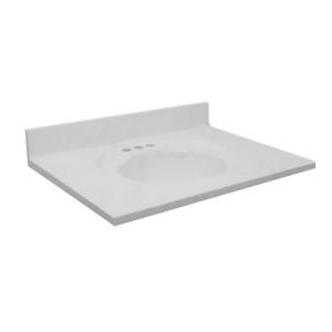 American Standard Astra Lav 49 in. Engineered Stone Composite Vanity Top with Basin in White CMA8499.800