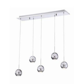 Ice Collection 5 Light Chrome and Clear Linear Pendant 25665 017