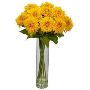 27.0 in. H Yellow Sunflower with Cylinder Silk Flower Arrangement 1246 YL