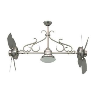 Yosemite Home Decor Typhoon 26 in. Indoor Brushed Nickel Frame Twin Ceiling Fan with Light Kit and Blades with Frosted Shade TYPHOON BN