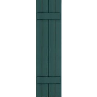 Winworks Wood Composite 15 in. x 59 in. Board and Batten Shutters Pair #633 Forest Green 71559633