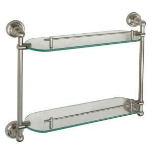 Barclay Products Nevelyn 19 1/4 in. W Double Shelf in Glass and Brushed Nickel IDGS2120 BN