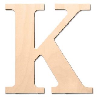 Design Craft MIllworks 8 in. Baltic Birch Classic Wood Letter (K) 47154