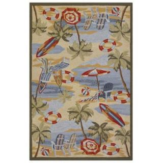Couristan Outdoor Escape Cocoa Beach Sand 3 ft. 6 in. x 5 ft. 6 in. Area Rug 21247025036056T