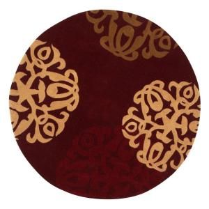 Home Decorators Collection Chadwick Round Burgundy/Gold 5 ft. Round Area Rug 0006130150