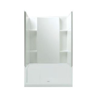 Sterling Plumbing Accord 36 in. x 48 in. x 55 1/8 in. 3 Piece Direct to Stud Shower Wall Surround in White 72284100 0