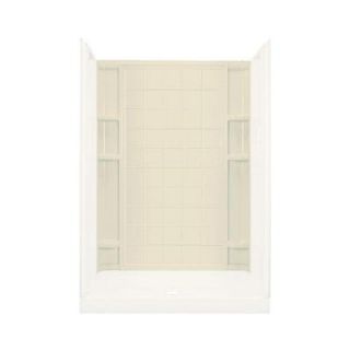 Sterling Plumbing Ensemble 3 1/2 in. x 60 in. x 72 1/2 in. One Piece Direct to Stud Shower Back Wall in Almond 72132100 47