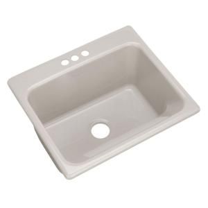 Thermocast Kensington Drop in Acrylic 25x22x12 in. 3 Hole Single Bowl Utility Sink in Tender Gray 21381