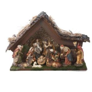 Kurt S. Adler 9.5 in. Musical LED Nativity Set with Figures and Stable H3031