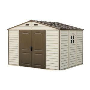 Duramax Building Products Woodside 10 ft. x 8 ft. Vinyl Shed with Foundation and Window 30214