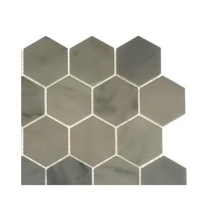 Splashback Tile Oriental Hexagon Marble Floor and Wall Tile   6 in. x 6 in. x 8 mm Floor and Wall Tile Sample (1 sq. ft.) L5D6 STONE TILE