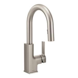 MOEN STO Single Handle Bar Faucet Featuring Reflex in Spot Resist Stainless S62308SRS