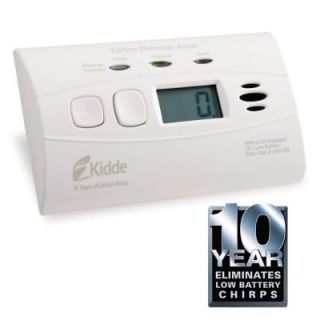 Kidde Worry Free 10 Year Lithium Ion Battery Operated CO Alarm with Digital Display 21009720