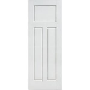 Masonite Glenview Smooth 3 Panel Craftsman Hollow Core Primed Composite Prehung Interior Door 10416