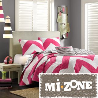Mi Zone Mizone Virgo Reversible 4 piece Quilt Set Pink Size Twin