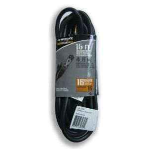 Husky 15 ft. 16/3 3 Outlet Extension Cord AW62617